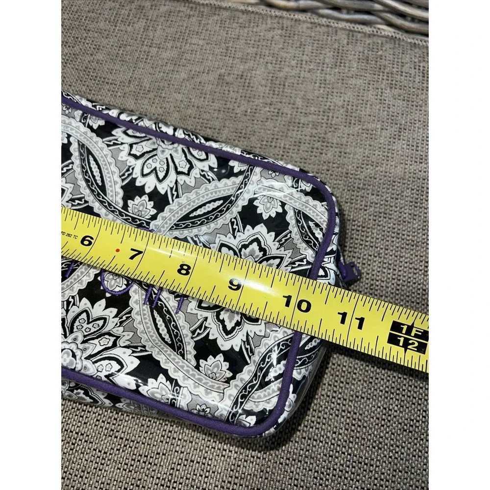 GLAM GIRL Cosmetic Carry Case Black White Print Zippered Pocket‎
